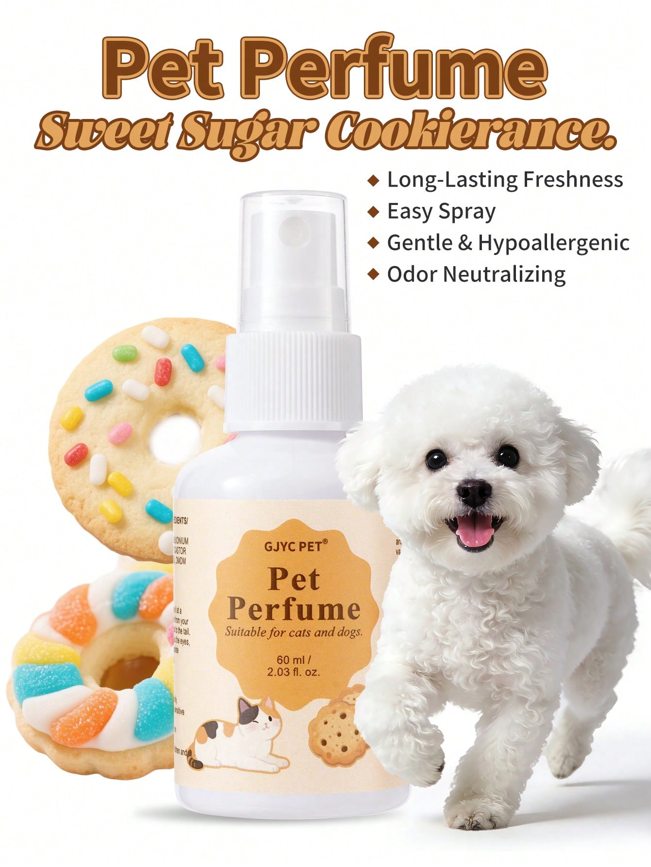 Pet Cologne Spray - Sugar Cookie Pet Perfume Cologne Long