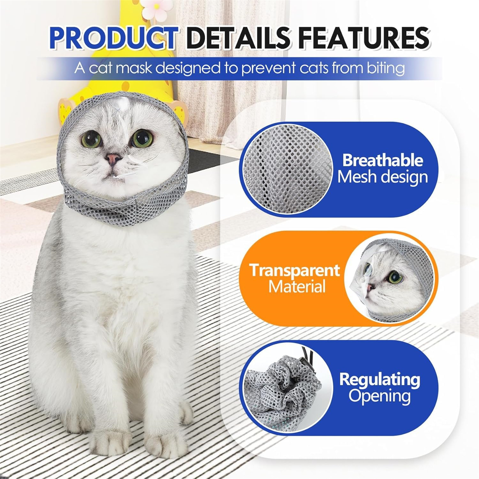 Breathable Cat Muzzle Anti Bit - Pet Supplies Vet ulasan dan harga